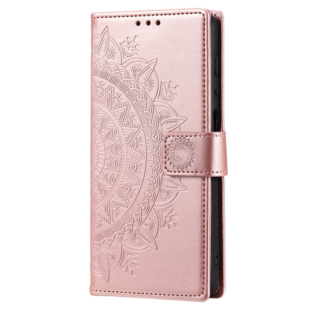 Läderfodral Mandala Samsung Galaxy A16 roséguld