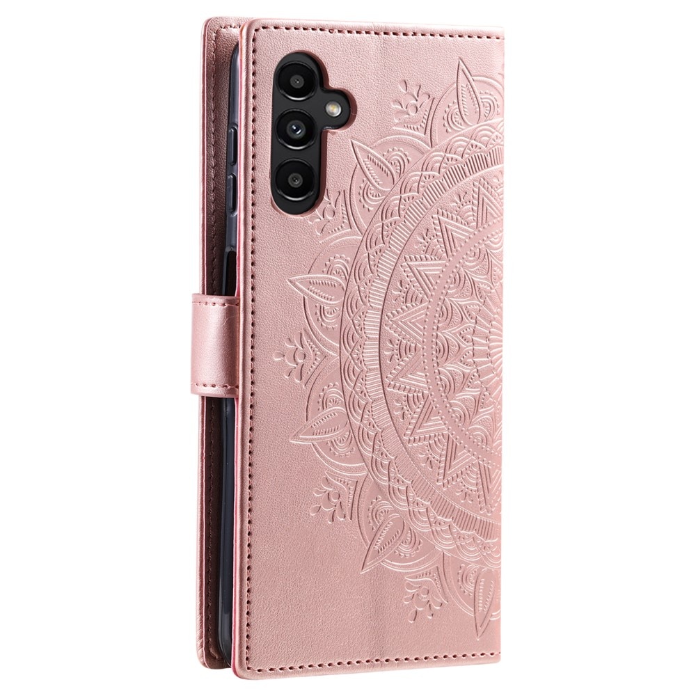 Läderfodral Mandala Samsung Galaxy A16 roséguld