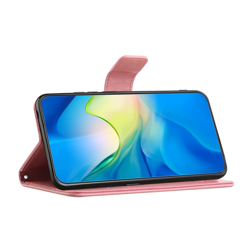 Läderfodral Fjärilar Samsung Galaxy A16 rosa