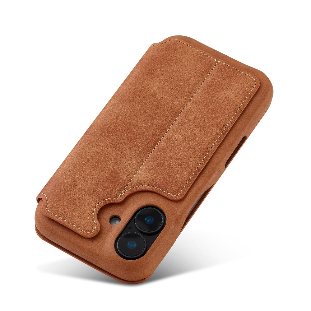 Slim Plånboksfodral iPhone 16 cognac