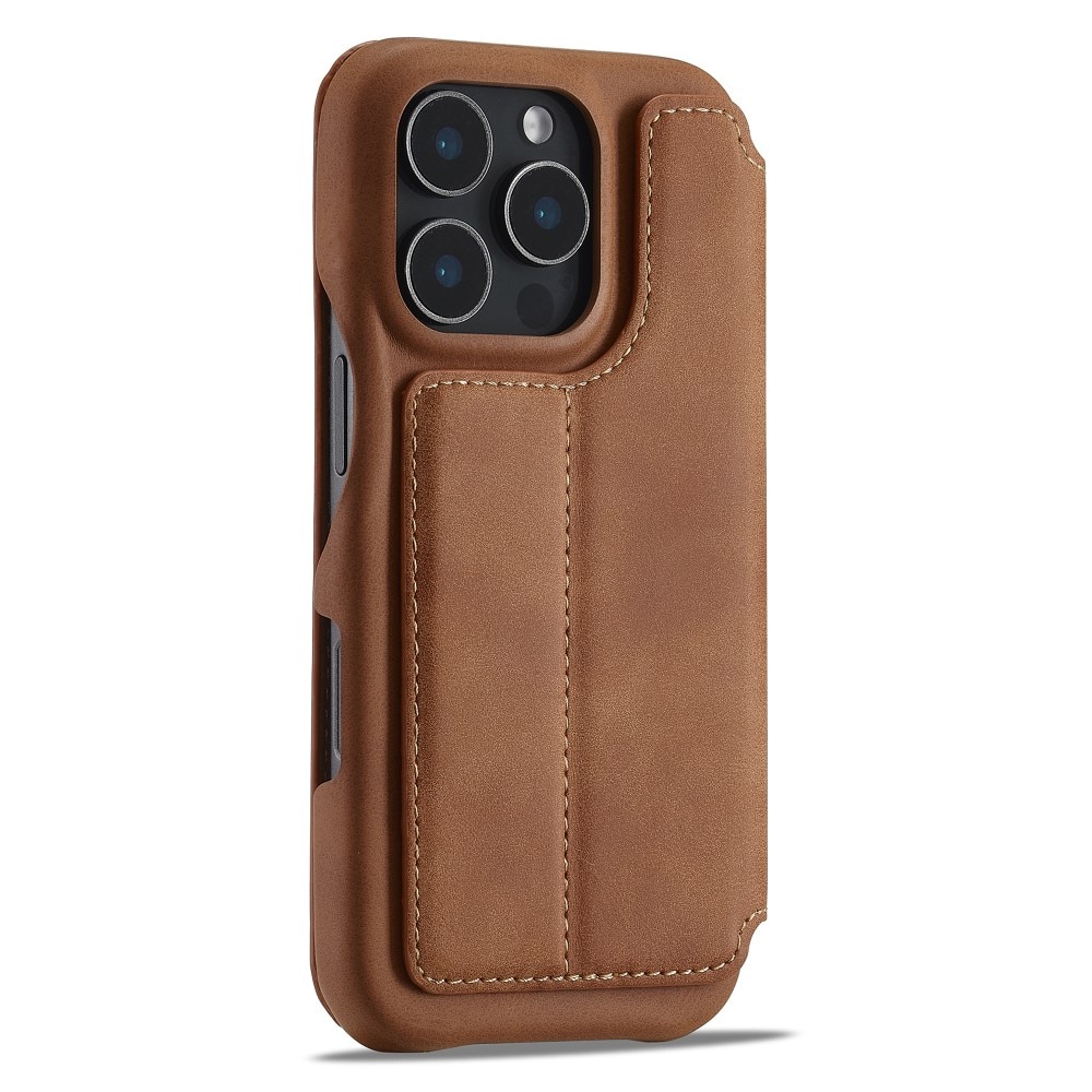 Slim Plånboksfodral iPhone 16 Pro cognac