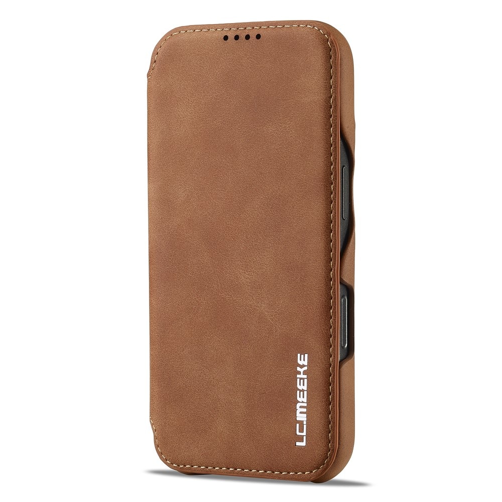 Slim Plånboksfodral iPhone 16 Pro Max cognac