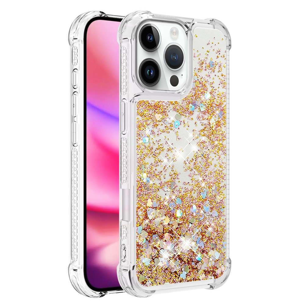 Glitter Powder TPU Skal iPhone 16 Pro guld