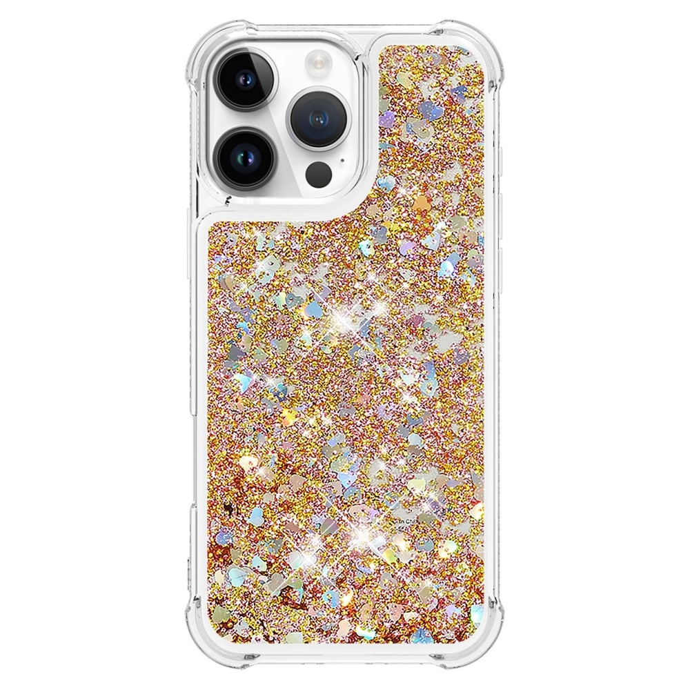 Glitter Powder TPU Skal iPhone 16 Pro guld