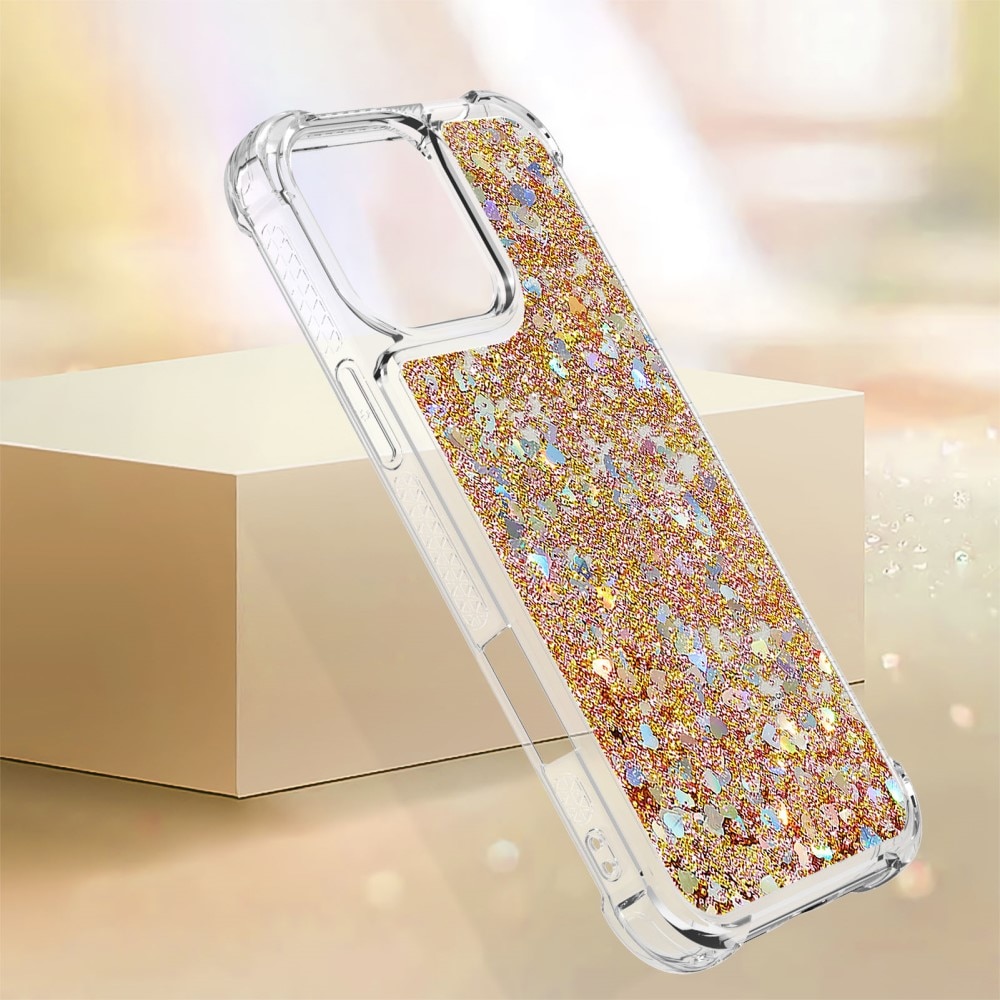 Glitter Powder TPU Skal iPhone 16 Pro guld