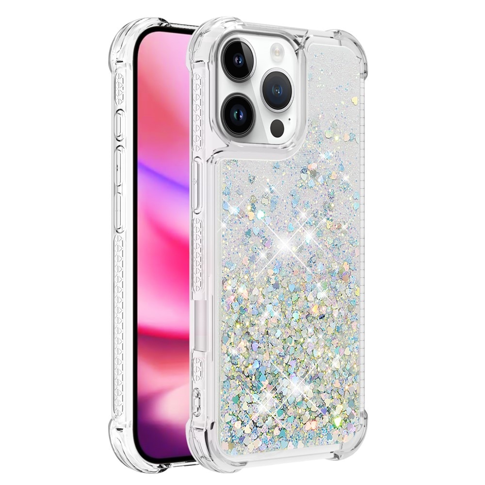 Glitter Powder TPU Skal iPhone 16 Pro silver