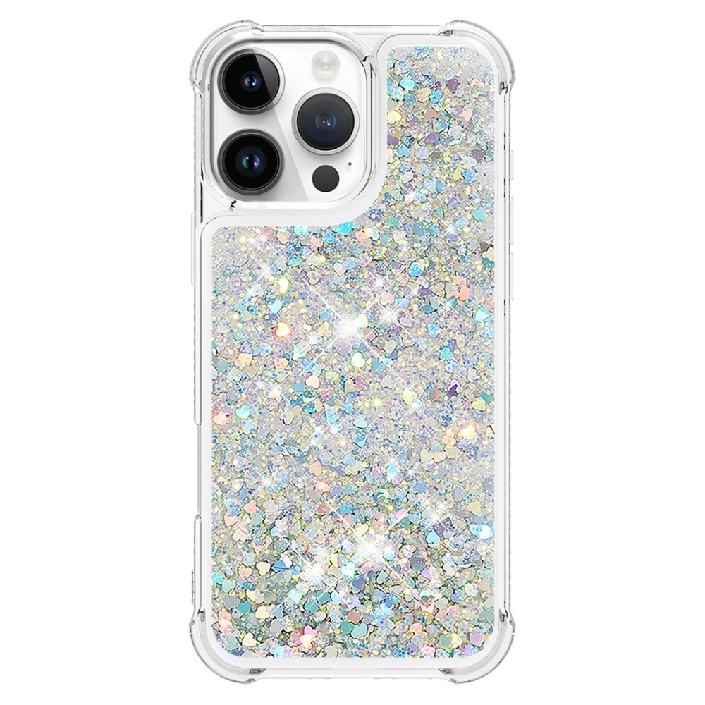 Glitter Powder TPU Skal iPhone 16 Pro silver