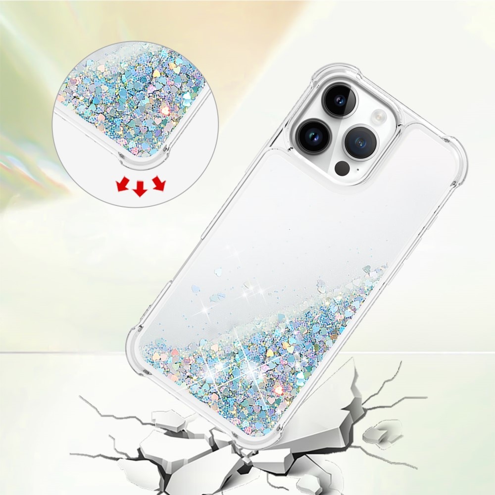 Glitter Powder TPU Skal iPhone 16 Pro silver