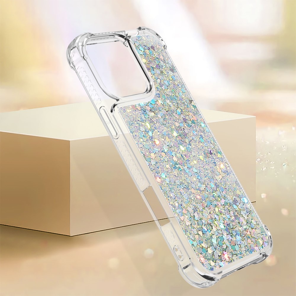 Glitter Powder TPU Skal iPhone 16 Pro silver