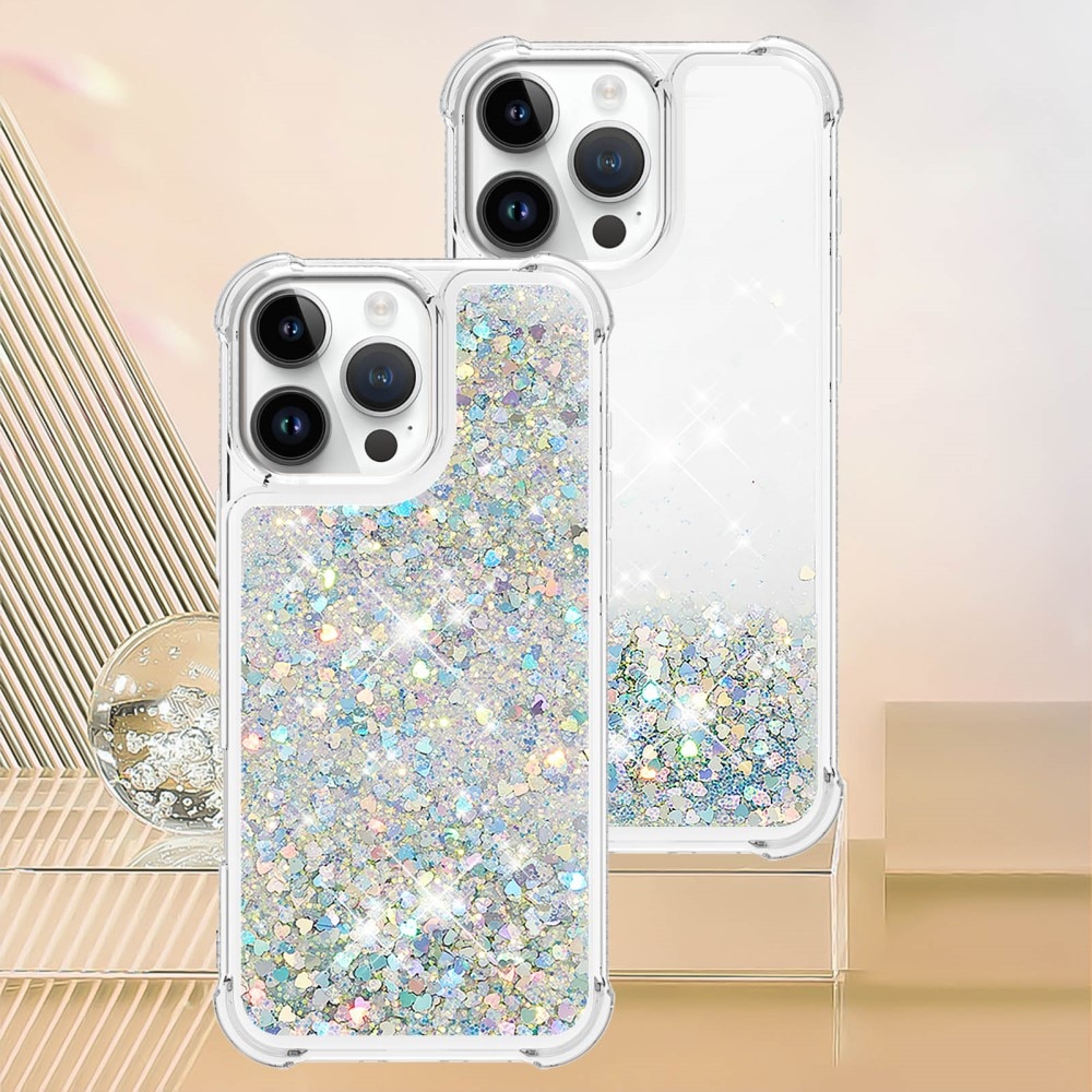 Glitter Powder TPU Skal iPhone 16 Pro silver