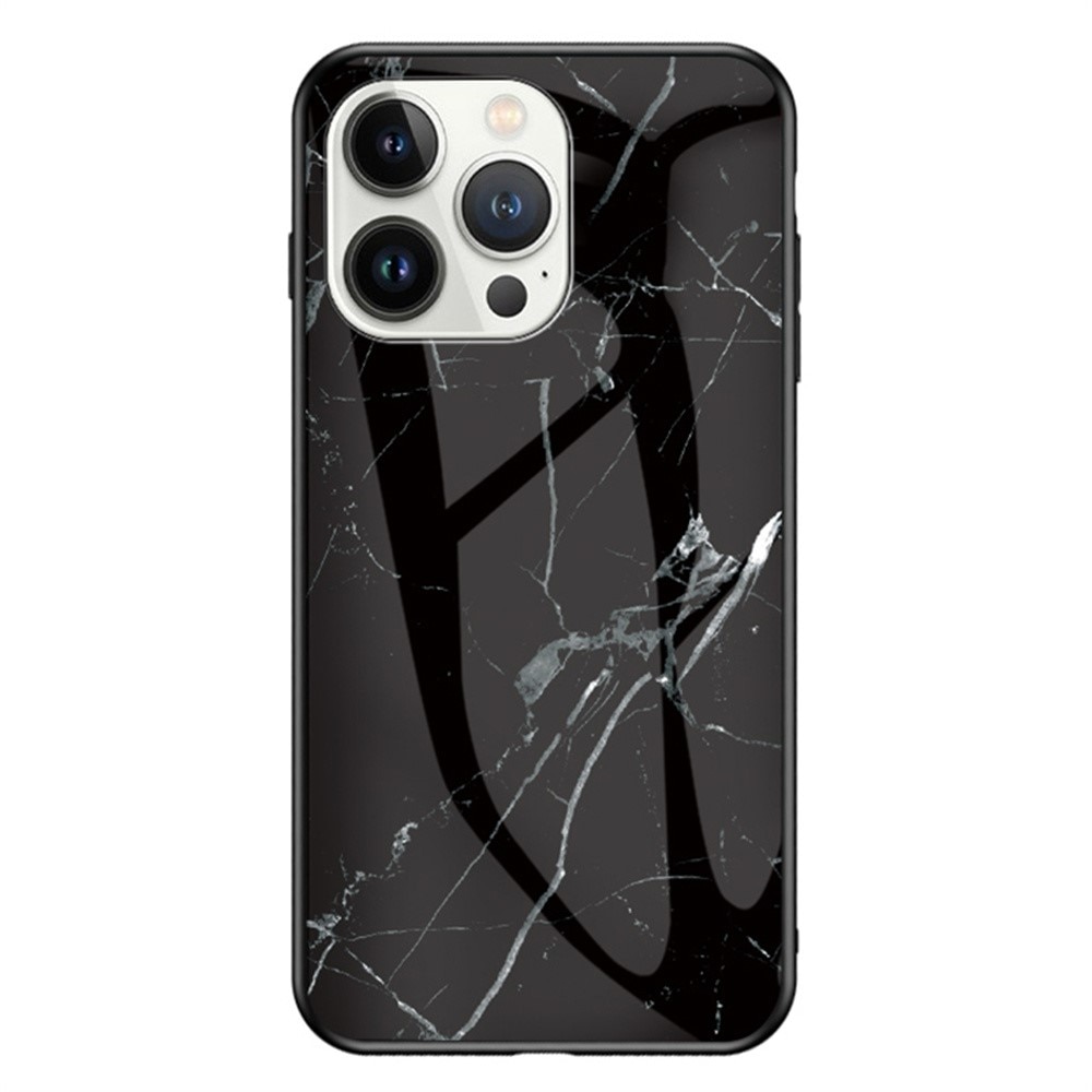 Skal Härdat Glas iPhone 16 Pro svart marmor