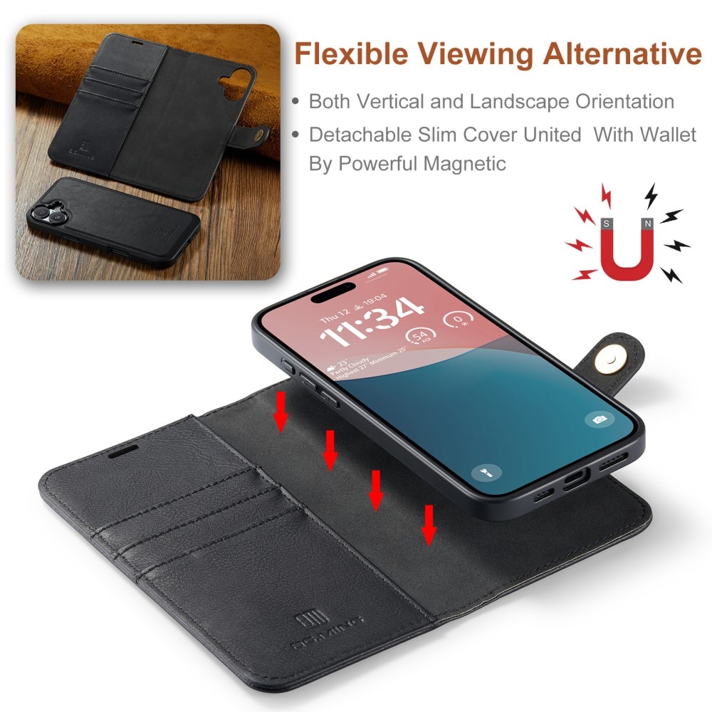 Magnet Wallet iPhone 16 Plus Black