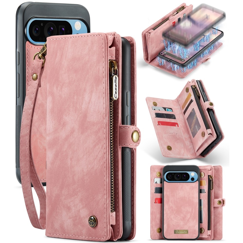 Multi-slot Plånboksfodral Google Pixel 9 Pro XL Rosa