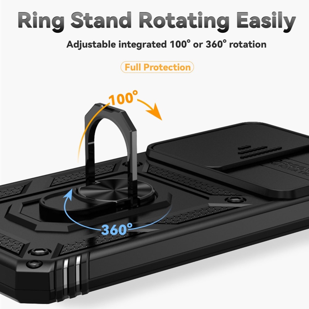 Hybridskal Ring + Kameraskydd Samsung Galaxy S24 FE Svart