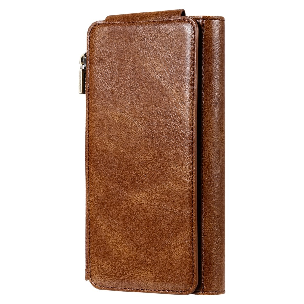 Magnet Leather Multi-Wallet iPhone 16 Pro Max brun