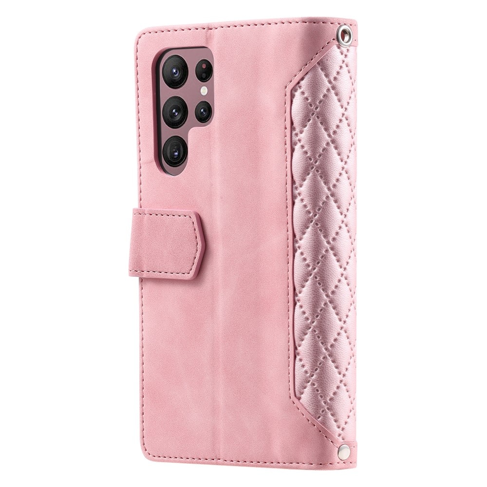 Plånboksväska Samsung Galaxy S25 Ultra Quilted Rosa