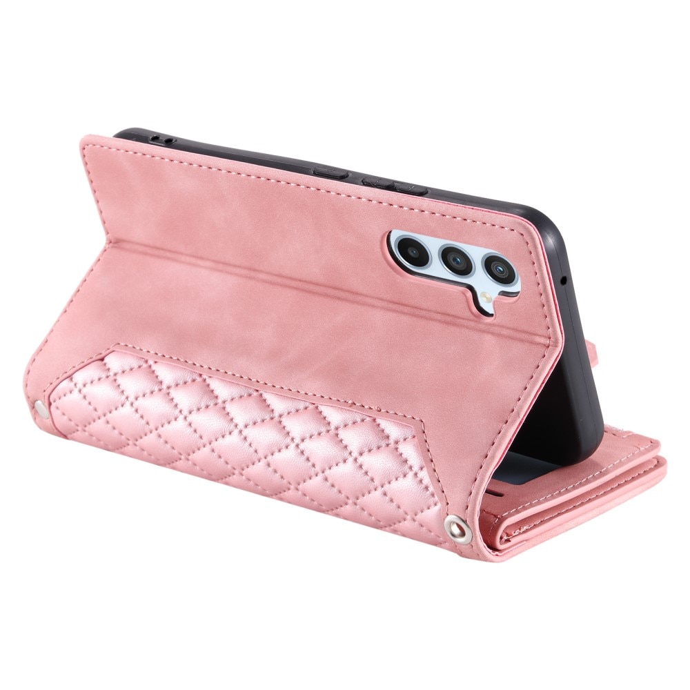 Plånboksväska Samsung Galaxy S25 Quilted Rosa