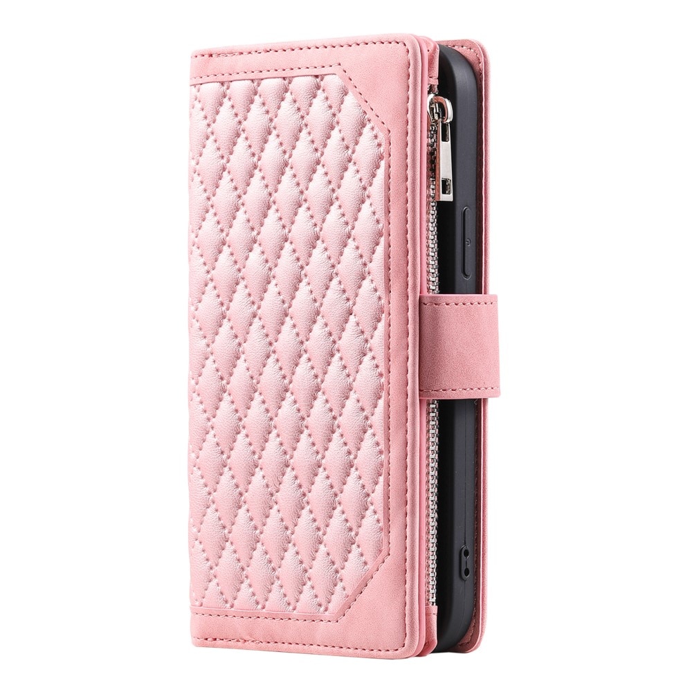 Plånboksväska Samsung Galaxy S25 Quilted Rosa