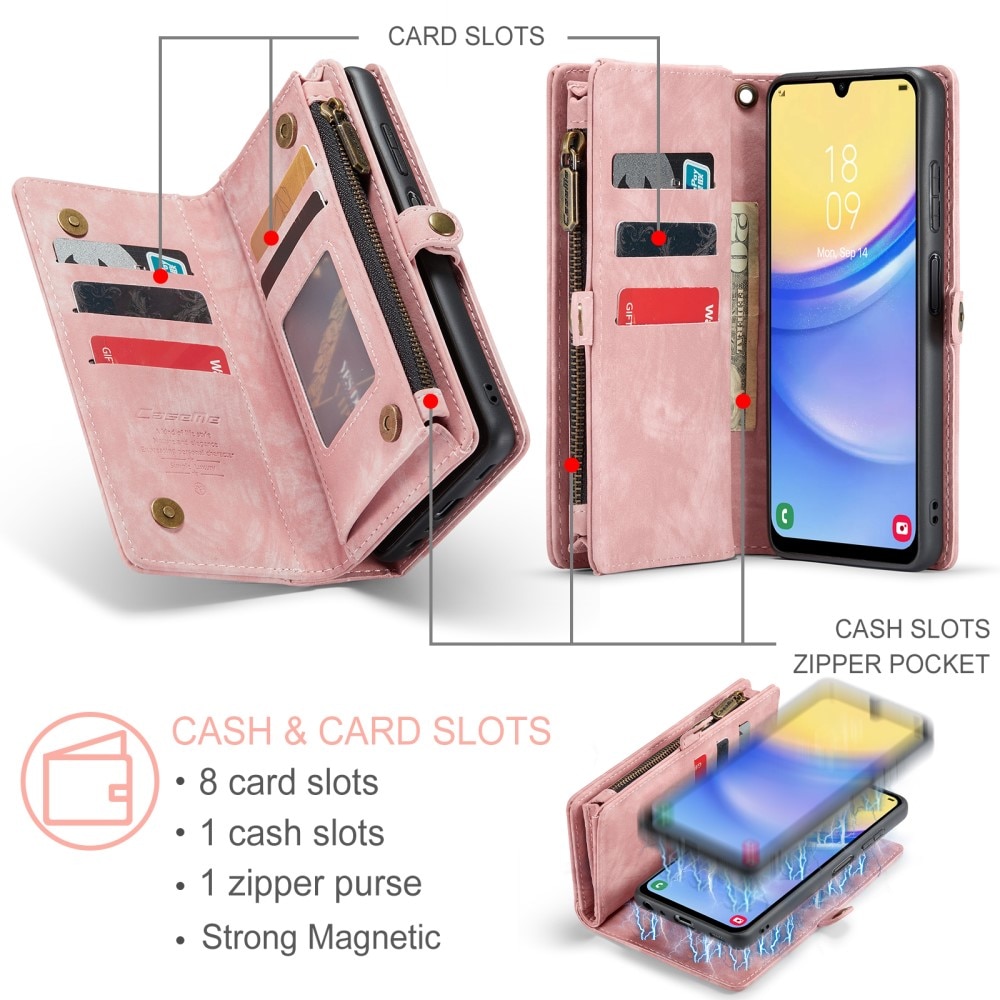 Multi-slot Plånboksfodral Samsung Galaxy A16 rosa