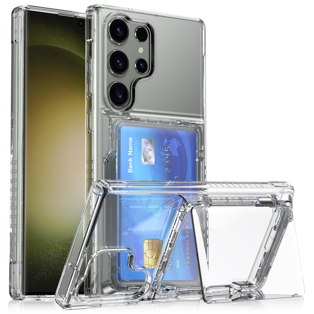 Hybridskal Kortfack Kickstand Samsung Galaxy S25 Ultra transparent