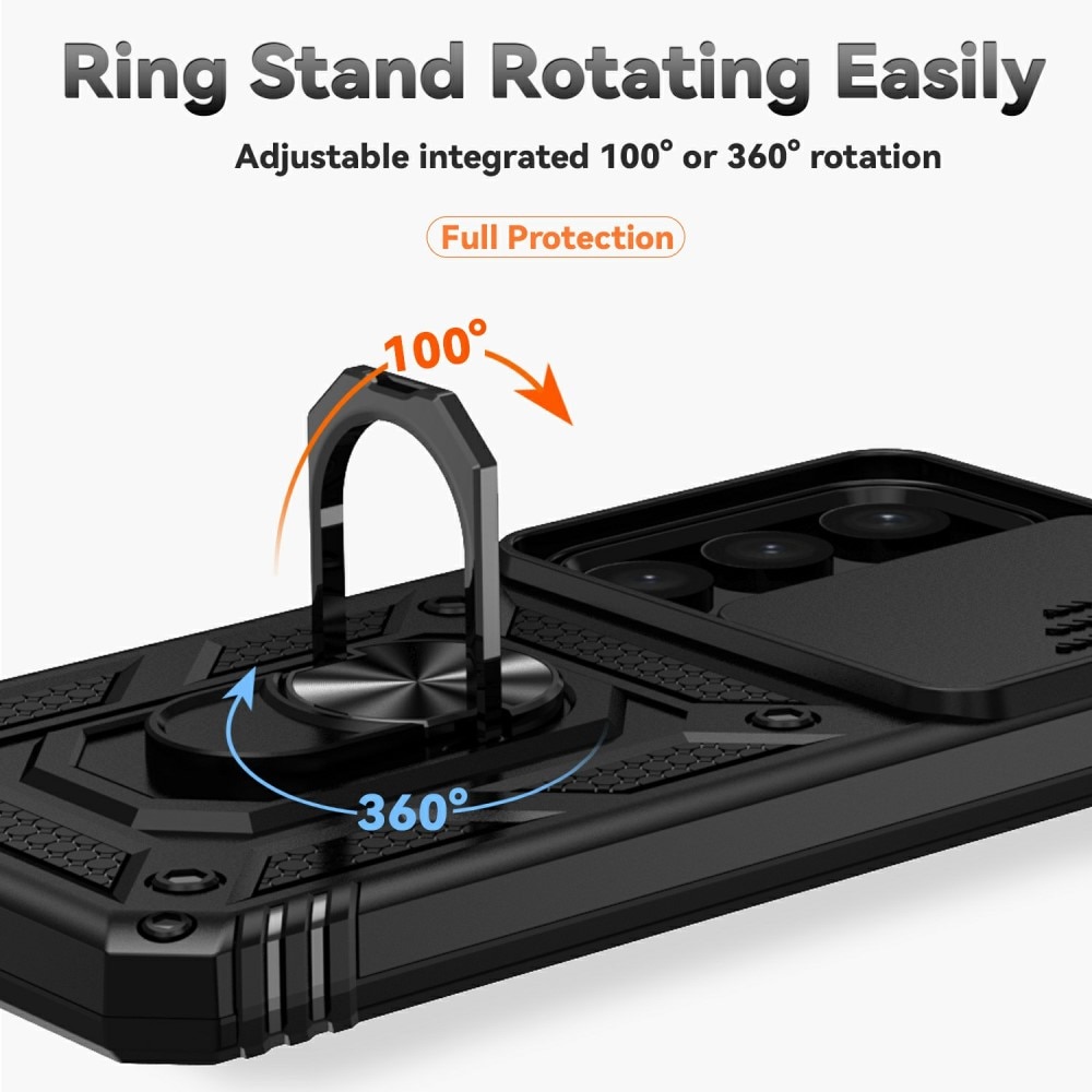 Hybridskal Ring + Kameraskydd Samsung Galaxy S25 Svart