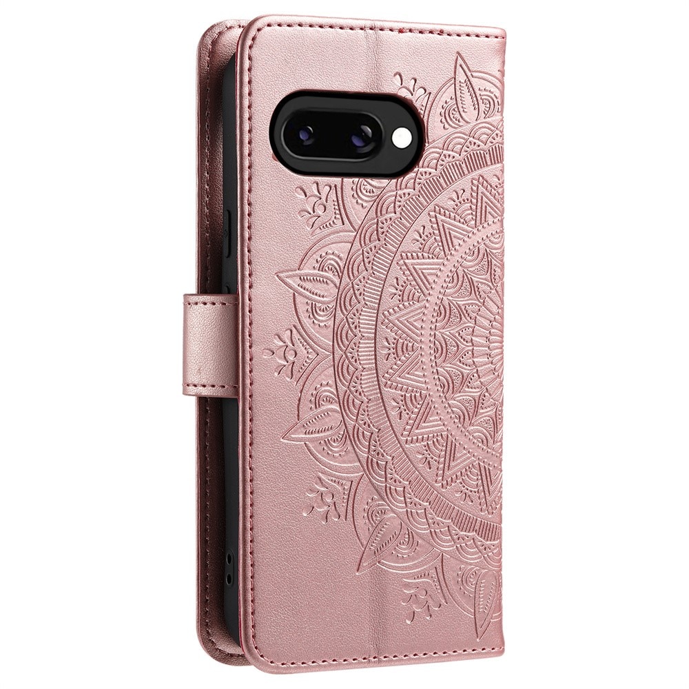 Läderfodral Mandala Google Pixel 9a Roséguld