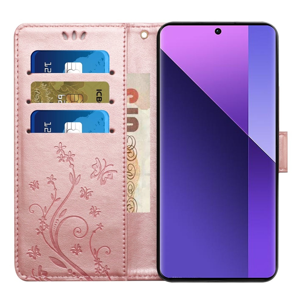 Läderfodral Fjärilar Samsung Galaxy A36 Roséguld