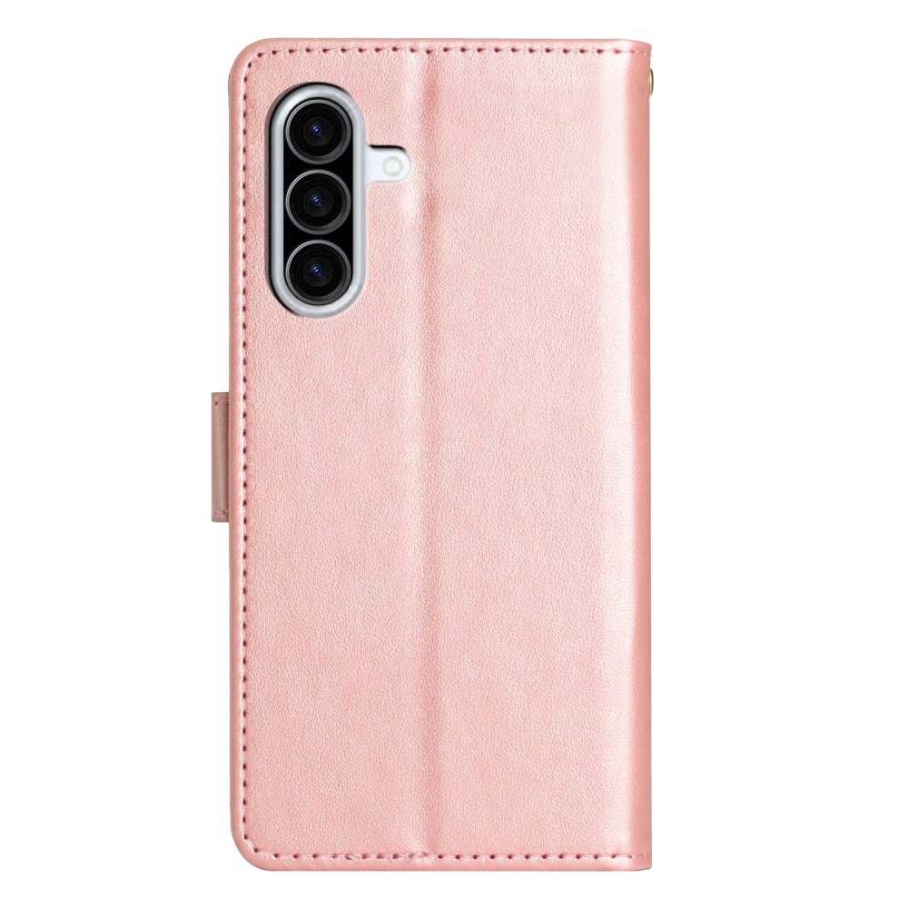 Läderfodral Fjärilar Samsung Galaxy A36 Roséguld