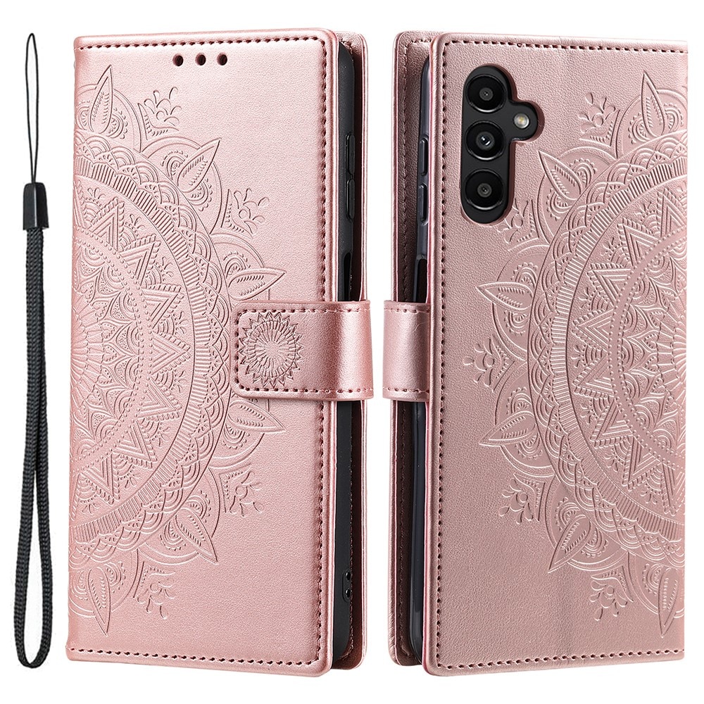 Läderfodral Mandala Samsung Galaxy A36 roséguld