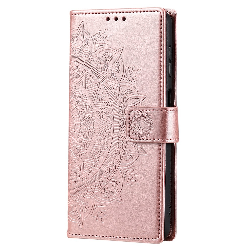 Läderfodral Mandala Samsung Galaxy A36 roséguld