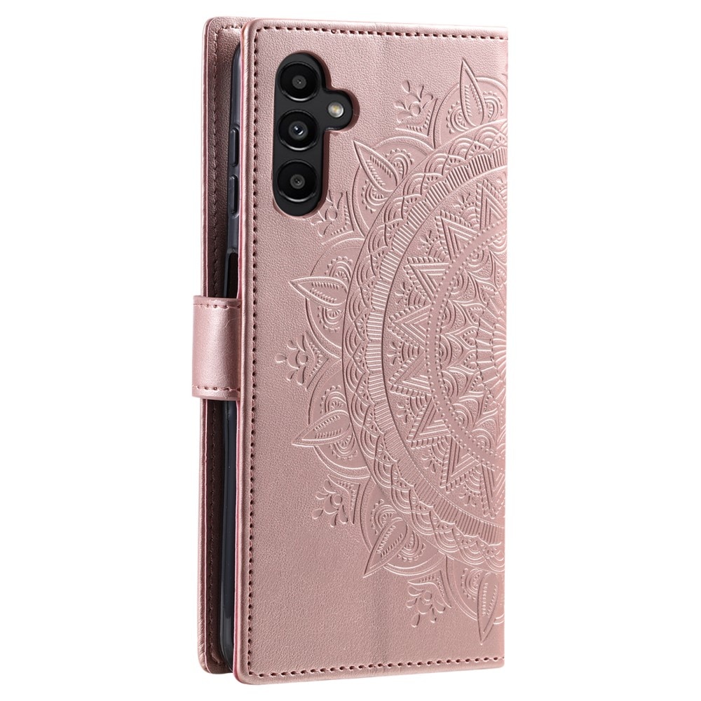 Läderfodral Mandala Samsung Galaxy A36 roséguld