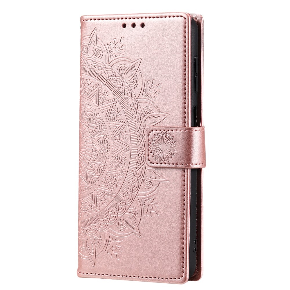 Läderfodral Mandala Samsung Galaxy A56 roséguld