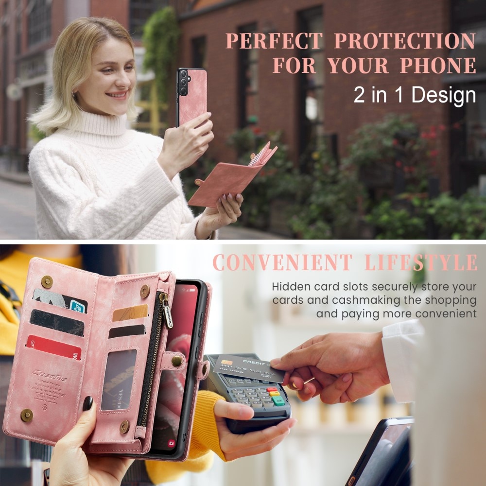 Multi-slot Plånboksfodral Samsung Galaxy A36 rosa