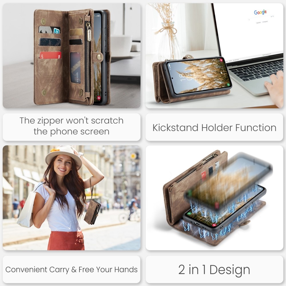 Multi-slot Plånboksfodral Samsung Galaxy A36 brun