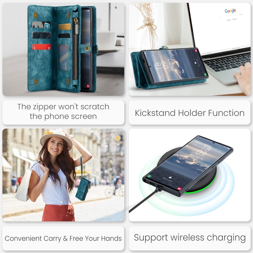 Multi-slot Plånboksfodral Samsung Galaxy S25 Ultra Blå