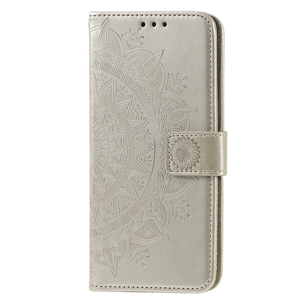 Läderfodral Mandala Motorola Moto E15 guld