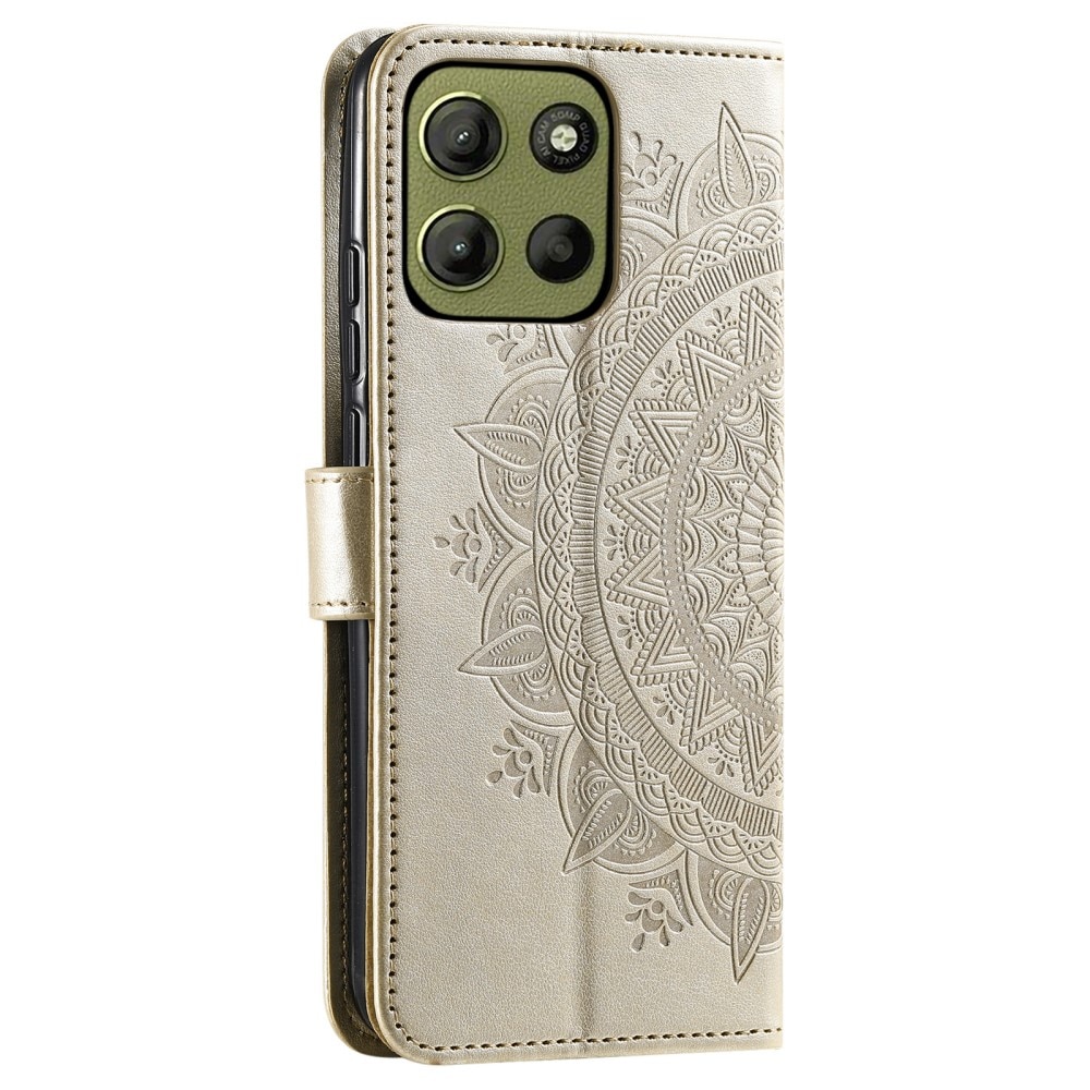 Läderfodral Mandala Motorola Moto G15 Power guld