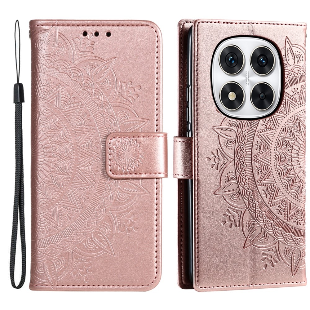 Läderfodral Mandala Xiaomi Redmi Note 14 Pro roséguld