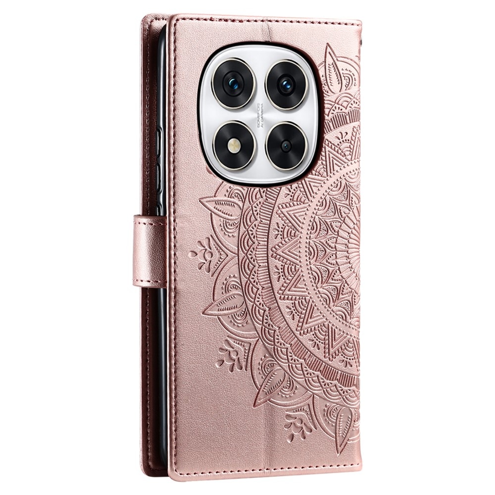 Läderfodral Mandala Xiaomi Redmi Note 14 Pro Plus roséguld