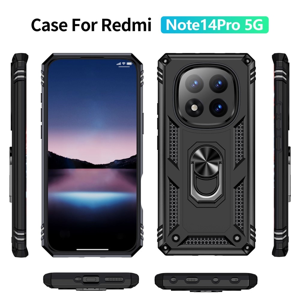 Hybridskal Tech Ring Xiaomi Redmi Note 14 Pro svart