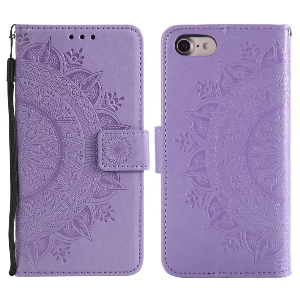 Läderfodral Mandala iPhone 16e lila