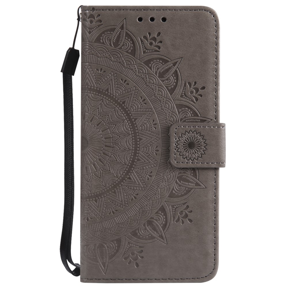 Läderfodral Mandala iPhone 16e Grå