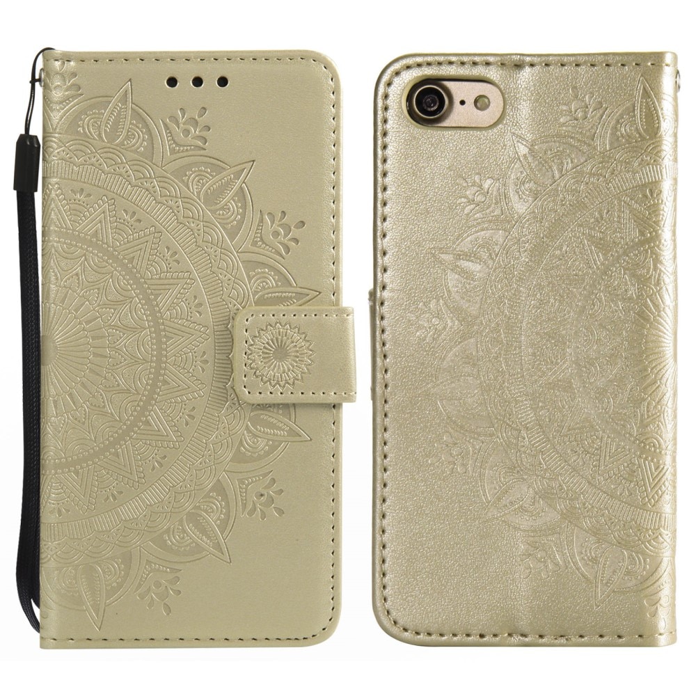 Läderfodral Mandala iPhone 16e Guld