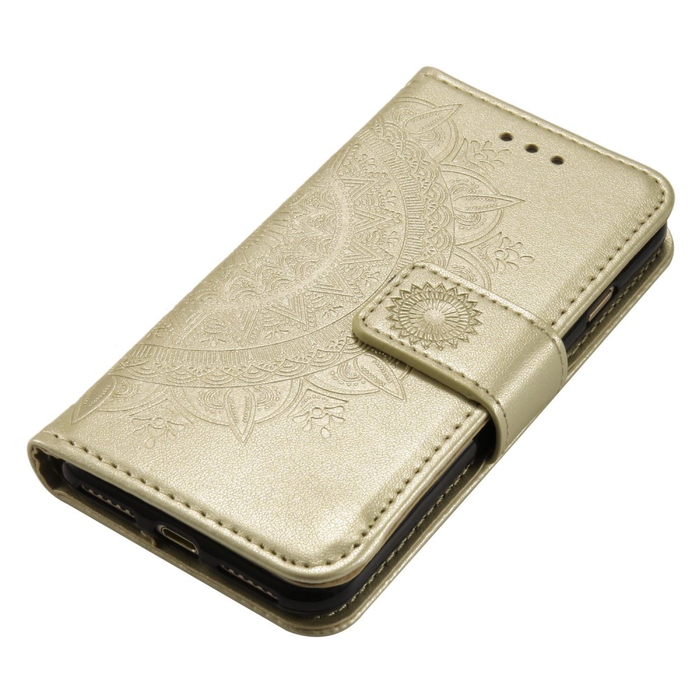 Läderfodral Mandala iPhone 16e Guld