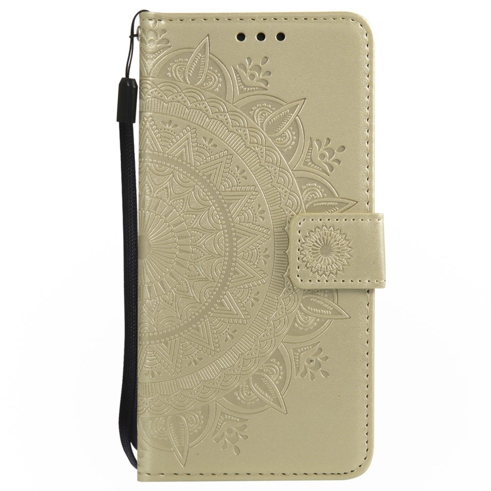 Läderfodral Mandala iPhone 16e Guld