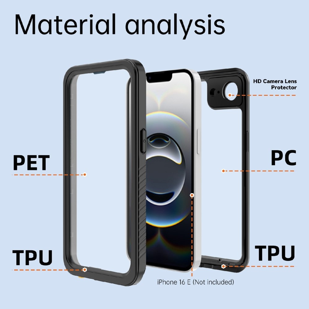 Vattentätt Skal iPhone 16e transparent