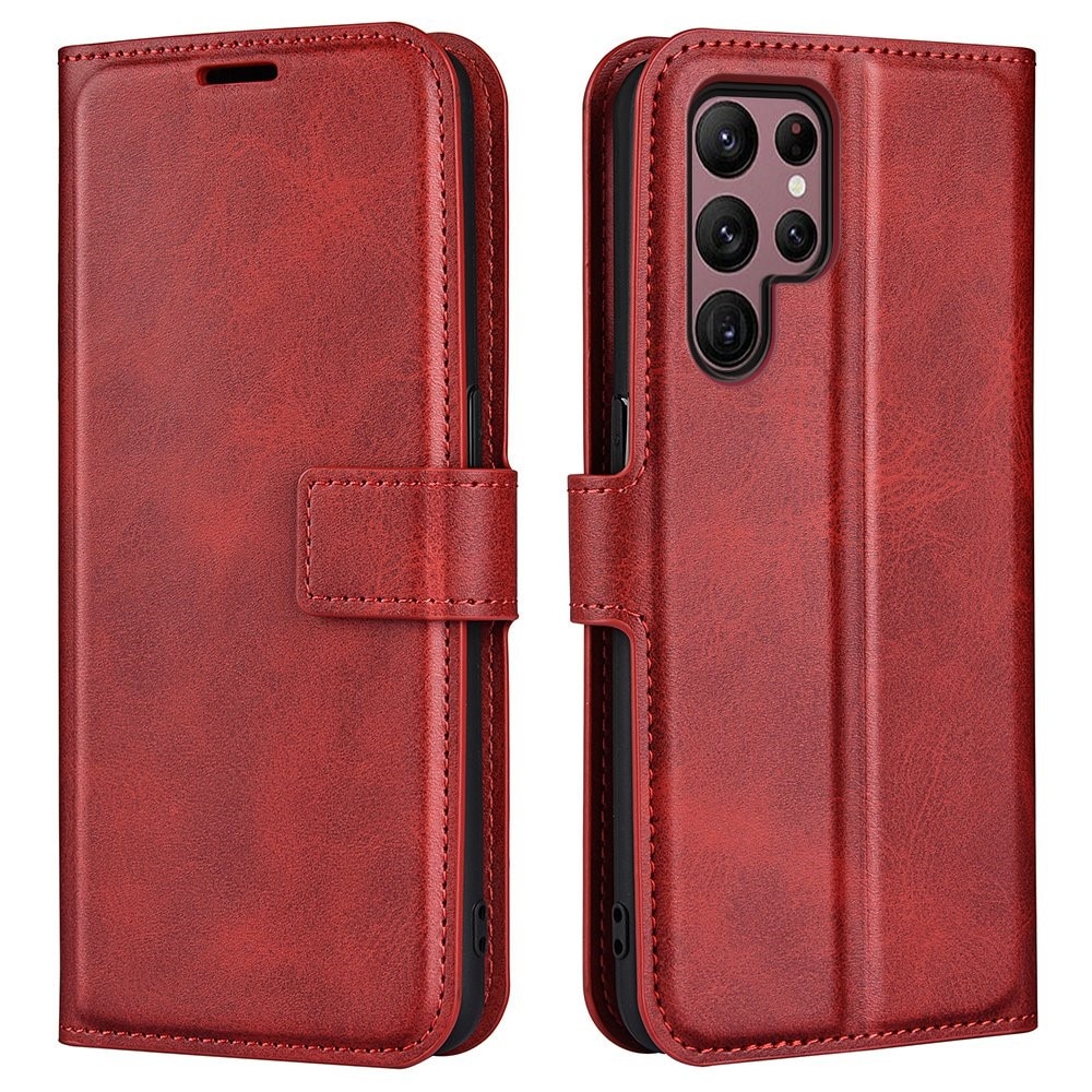 Leather Wallet Samsung Galaxy S23 Ultra Red