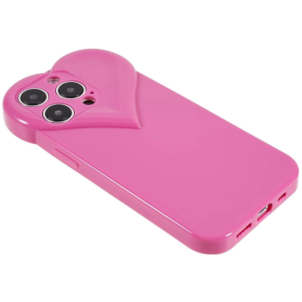 TPU Skal Hjärta iPhone 14 Pro rosa