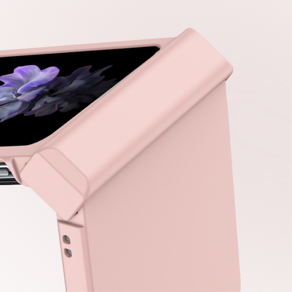 Randigt Hårdskal Gummerat Hinge Protection Samsung Galaxy Z Flip 5 rosa