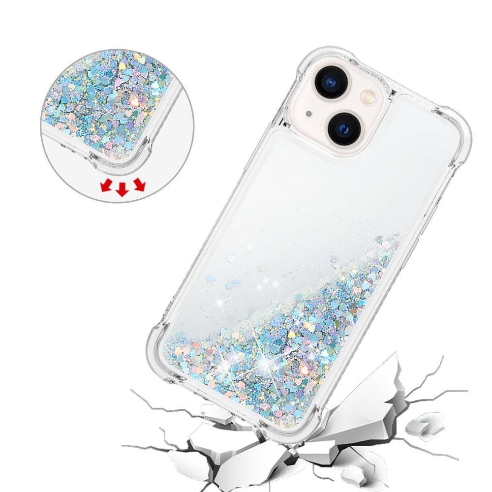 Glitter Powder TPU Skal iPhone 15 silver